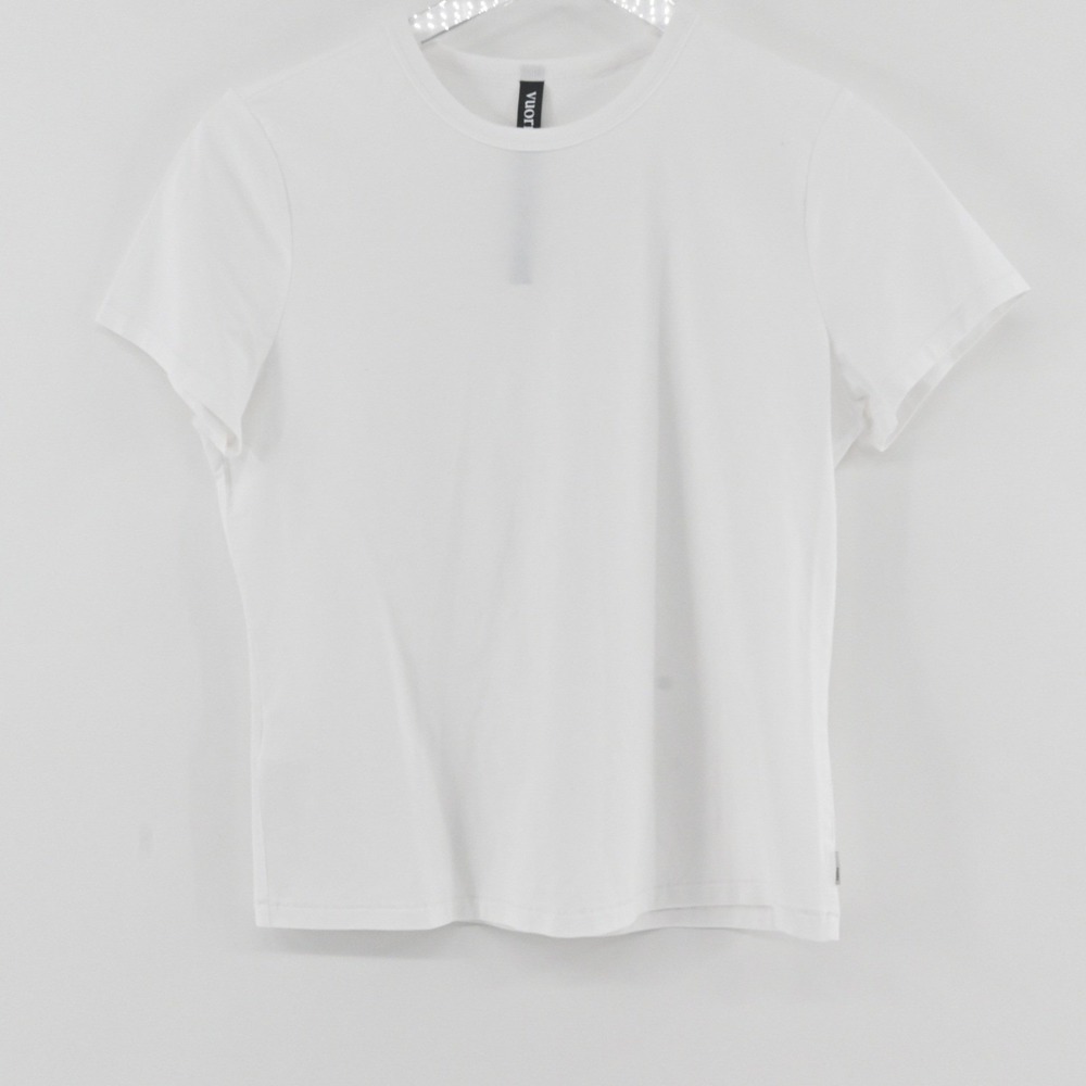 Vuori Short Sleeve Lux Tee Women Size M White Cotton Activewear Athleisure Gym